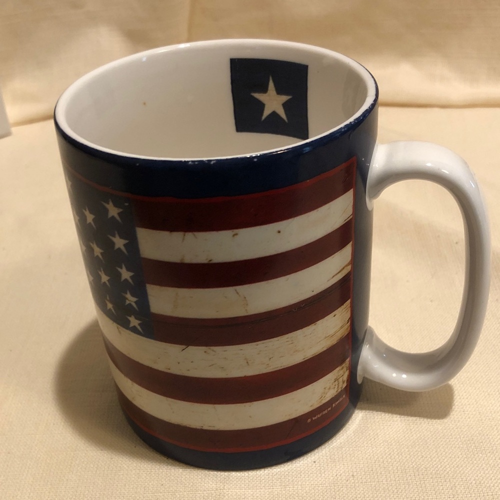 Patriotic Ceramic Coffee Mug - Blue/Red/White Warren Kimble